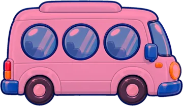 A pink bus