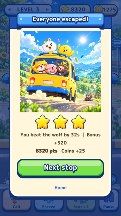 Stop cleared with three stars